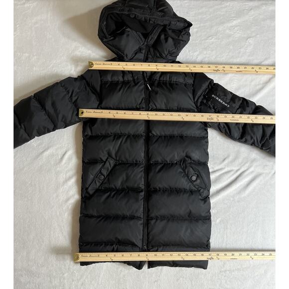 Burberry Kids Down Puffer Jacket Size 8Y Black Classic Casual Luxury Minimalist - Picture 4 of 13